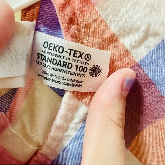 Hanna Andersson Orange and Purple Check Flannel Dress Size 5 - Picture 5 of 7